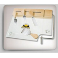 Glass Cheese Board Set w/ 4 Utensils